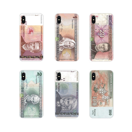 For Xiaomi Mi6 A1 5X 6X Redmi Note 5 5A 4X 4A 4 3 Plus Pro pocophone F1 Transparent Soft Skin Case Lithuania Litas Money LTL Art