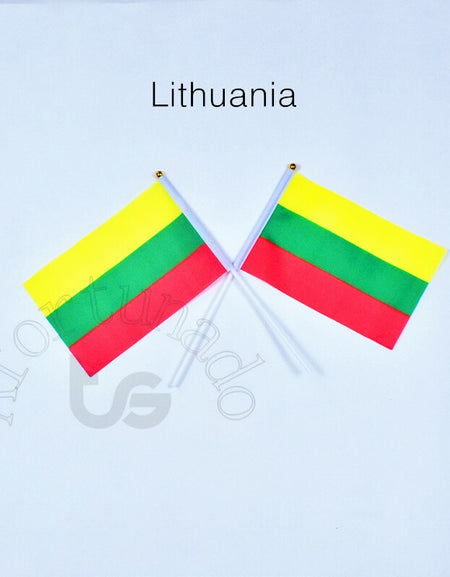 Lithuania  14*21cm 10pieces flags Banner  free shipping Hand waving Flag National Flag  for meet,Parade,party.Hanging,decoration