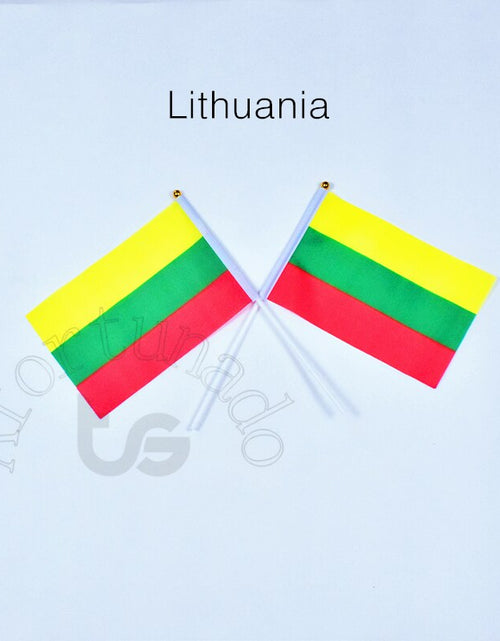 Load image into Gallery viewer, Lithuania  14*21cm 10pieces flags Banner  free shipping Hand waving Flag National Flag  for meet,Parade,party.Hanging,decoration
