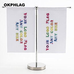 Lithuania Table Flag with Silver Flagpole Base Country Desk Banners 14*21CM for Meeting  KS-0103