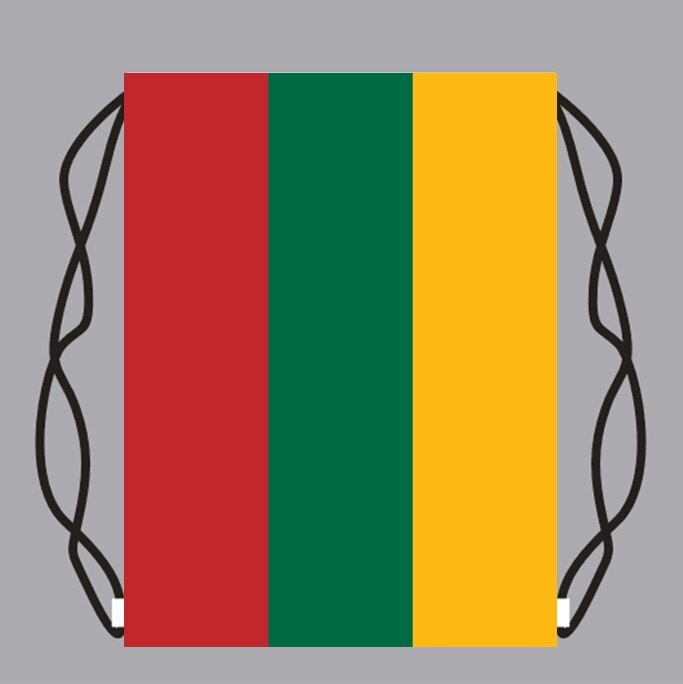 Drawstring Backpack Bag with Lithuania Flag Small Backpack Printing Customized Logo