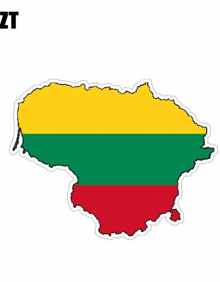 YJZT 14..2CM*10.9CM Personality Lithuania Flag Car Sticker Motorcycle Decal 6-0621