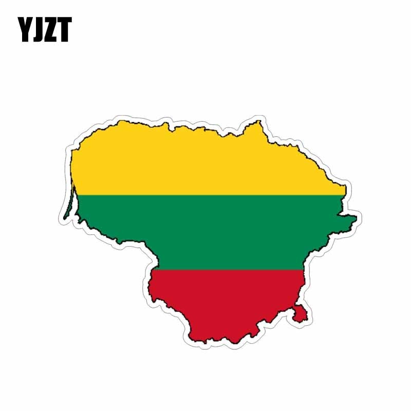 YJZT 14..2CM*10.9CM Personality Lithuania Flag Car Sticker Motorcycle Decal 6-0621