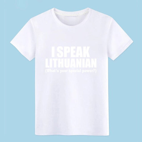 Load image into Gallery viewer, Men's I SPEAK LITHUANIAN What is your special power Lithuania t shirt personalized tee shirt S-3xl Unisex Fit Breathable shirt
