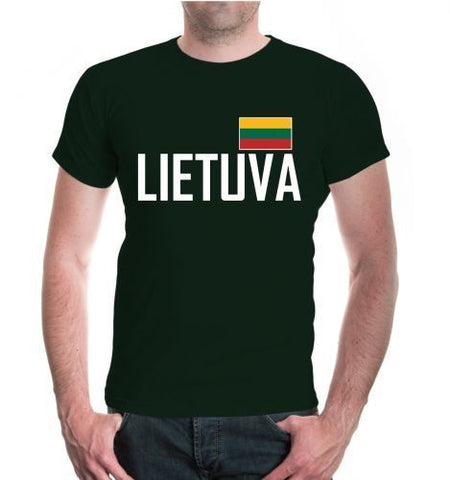 Herren Unisex Kurzarm T-Shirt Litauen Lithuania Lituania Lituanie Flagge