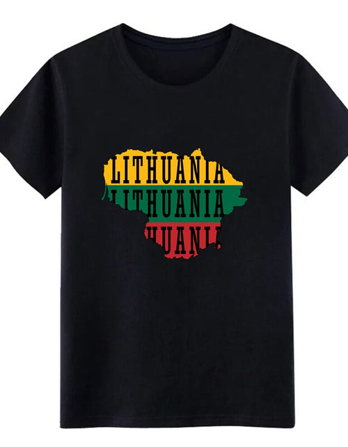 Load image into Gallery viewer, Men's Lithuania t shirt Customize 100% cotton O Neck solid color Graphic Building Summer Style Unique shirt
