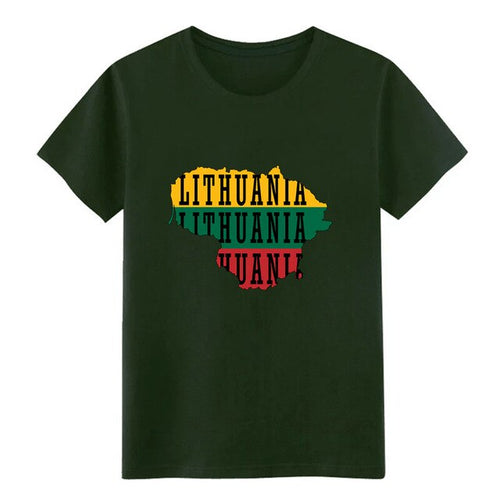 Load image into Gallery viewer, Men's Lithuania t shirt Customize 100% cotton O Neck solid color Graphic Building Summer Style Unique shirt
