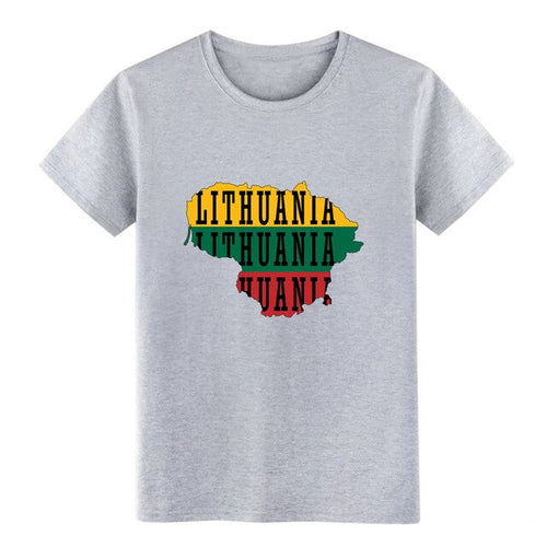 Load image into Gallery viewer, Men's Lithuania t shirt Customize 100% cotton O Neck solid color Graphic Building Summer Style Unique shirt

