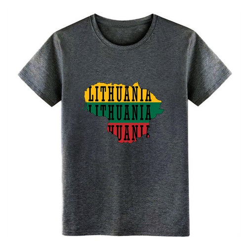 Load image into Gallery viewer, Men's Lithuania t shirt Customize 100% cotton O Neck solid color Graphic Building Summer Style Unique shirt
