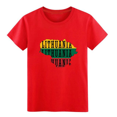Load image into Gallery viewer, Men's Lithuania t shirt Customize 100% cotton O Neck solid color Graphic Building Summer Style Unique shirt
