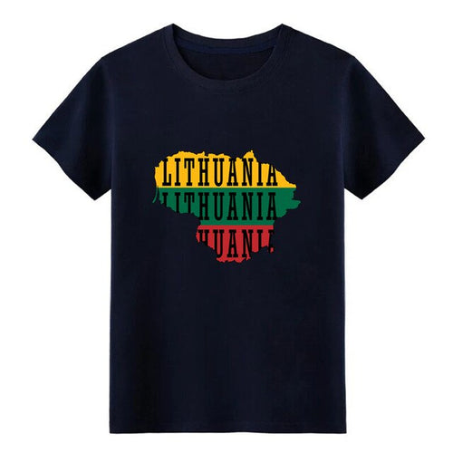 Load image into Gallery viewer, Men's Lithuania t shirt Customize 100% cotton O Neck solid color Graphic Building Summer Style Unique shirt
