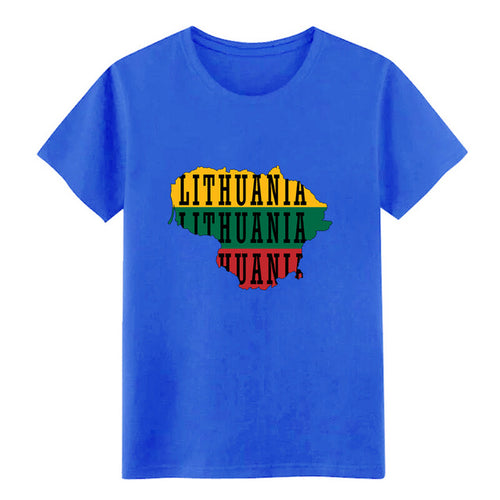 Load image into Gallery viewer, Men's Lithuania t shirt Customize 100% cotton O Neck solid color Graphic Building Summer Style Unique shirt
