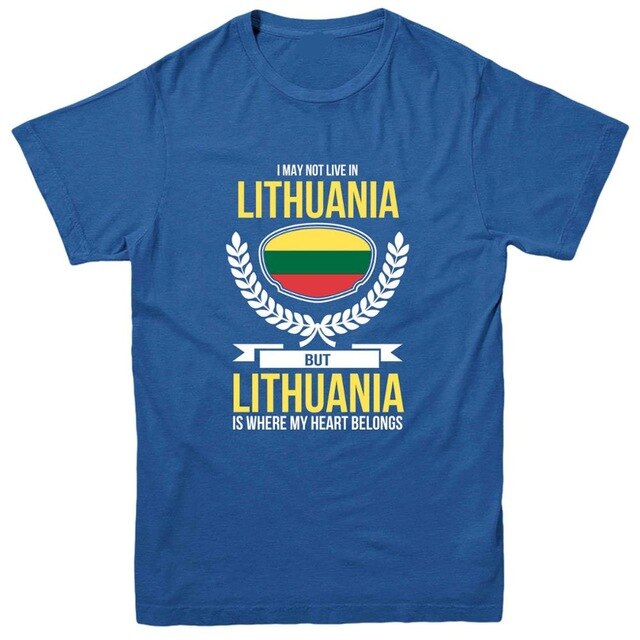 Lithuania T-Shirt, My Heart Belongs To Lithuania Country Love Tee Top 2019 Summer T-Shirts for Men T Shirt Hot Sale Clothes