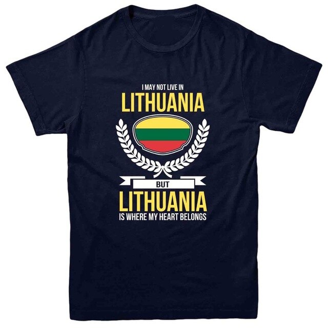 Lithuania T-Shirt, My Heart Belongs To Lithuania Country Love Tee Top 2019 Summer T-Shirts for Men T Shirt Hot Sale Clothes
