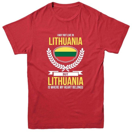 Load image into Gallery viewer, Lithuania T-Shirt, My Heart Belongs To Lithuania Country Love Tee Top 2019 Summer T-Shirts for Men T Shirt Hot Sale Clothes
