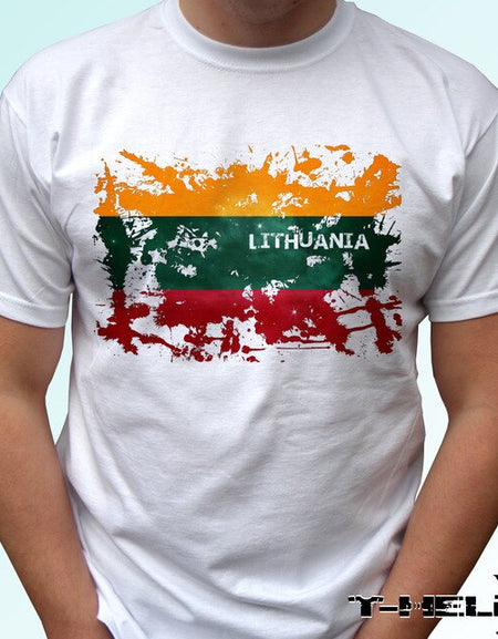 T Shirts Fashion 2019 Summer New Men Cotton T-Shirt Lithuania Flag - White T Shirt Top Design - Mens Sizestshirt Homme
