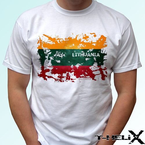 Load image into Gallery viewer, T Shirts Fashion 2019 Summer New Men Cotton T-Shirt Lithuania Flag - White T Shirt Top Design - Mens Sizestshirt Homme
