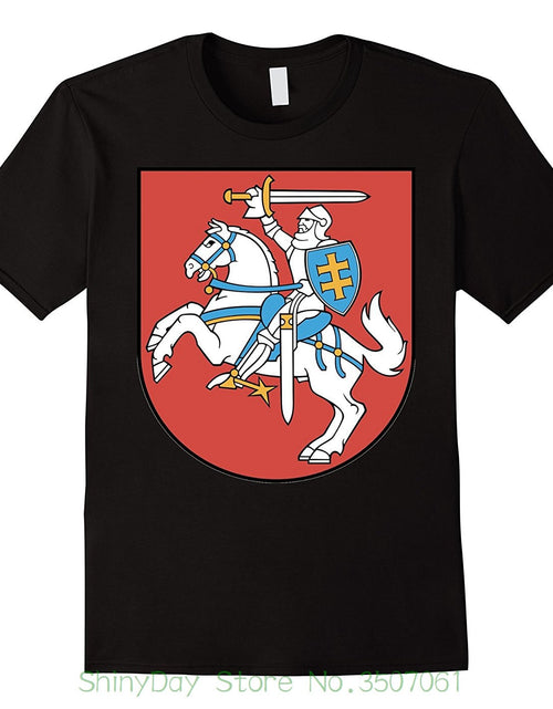 Load image into Gallery viewer, High Quality Casual Printing Tee Lithuania Coat Of Arms T Shirt National Lithuanian Emblem
