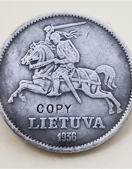 1936 Lithuania 10 Litu (Vytautas) COPY COIN FREE SHIPPING