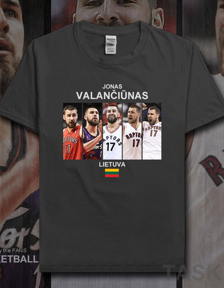 Jonas t shirt men jerseys Valanciunas Lithuania basketballer star tshirt cotton fitness clothing fitness t-shirts fans tees 20