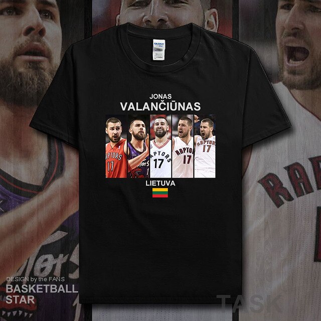 Jonas t shirt men jerseys Valanciunas Lithuania basketballer star tshirt cotton fitness clothing fitness t-shirts fans tees 20