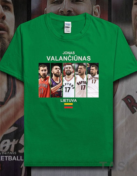 Jonas t shirt men jerseys Valanciunas Lithuania basketballer star tshirt cotton fitness clothing fitness t-shirts fans tees 20