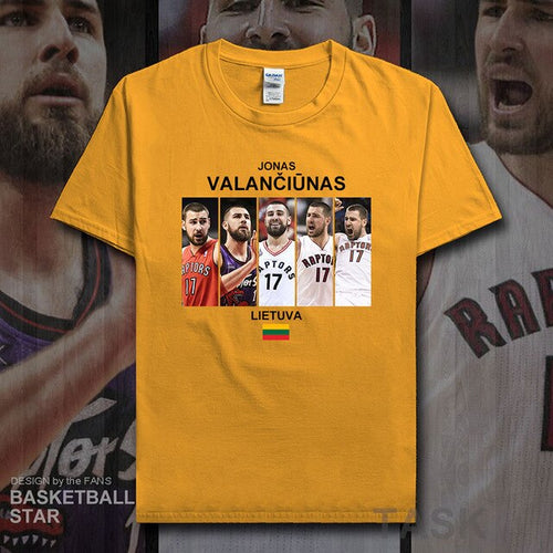 Load image into Gallery viewer, Jonas t shirt men jerseys Valanciunas Lithuania basketballer star tshirt cotton fitness clothing fitness t-shirts fans tees 20
