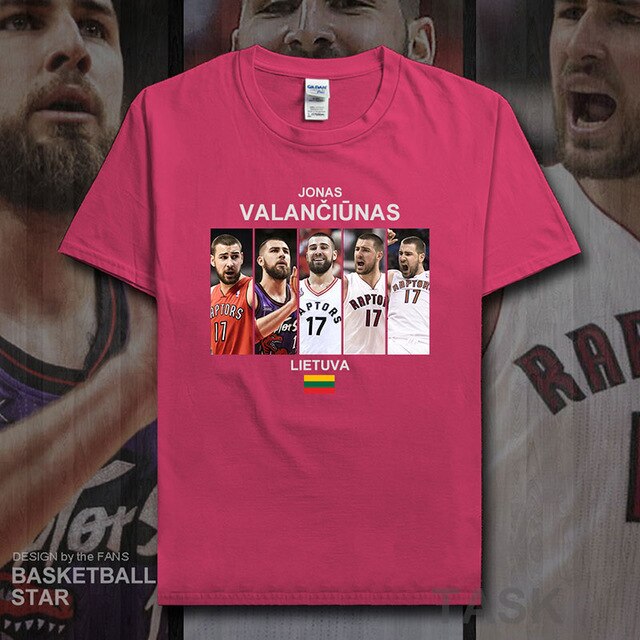 Jonas t shirt men jerseys Valanciunas Lithuania basketballer star tshirt cotton fitness clothing fitness t-shirts fans tees 20