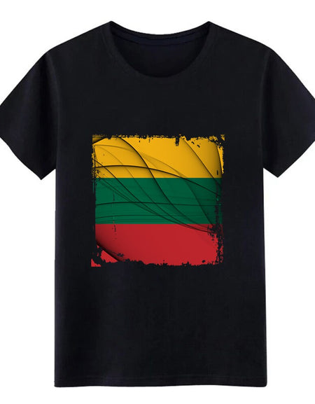 Men's Lithuania Flag t shirt printed 100% cotton size S-3xl solid color Fit fashion summer Vintage shirt
