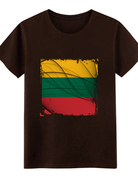 Men's Lithuania Flag t shirt printed 100% cotton size S-3xl solid color Fit fashion summer Vintage shirt
