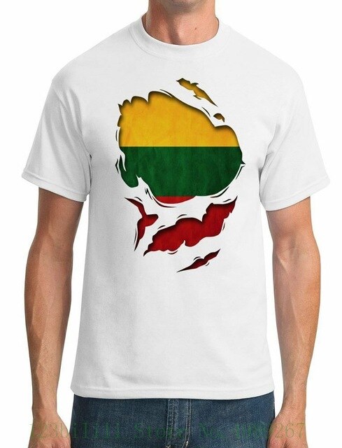 Load image into Gallery viewer, Lithuania Lithuanian Ripped Effect Under Shirt - Mens T Shirt Brand 2019 New T Shirt Man Cotton
