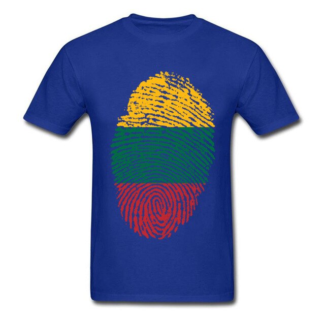 Lithuania Flag Fingerprint Tops Graphic Tees Men T Shirt Summer T-shirt Black Tshirt Cotton Clothing Striped Shirts Vintage