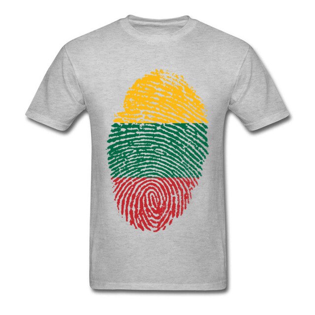 Lithuania Flag Fingerprint Tops Graphic Tees Men T Shirt Summer T-shirt Black Tshirt Cotton Clothing Striped Shirts Vintage