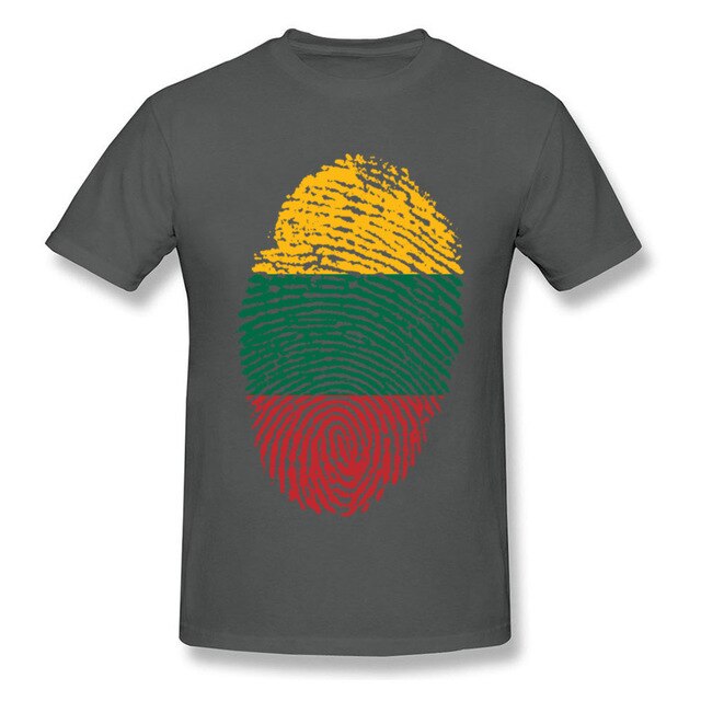 Lithuania Flag Fingerprint Tops Graphic Tees Men T Shirt Summer T-shirt Black Tshirt Cotton Clothing Striped Shirts Vintage
