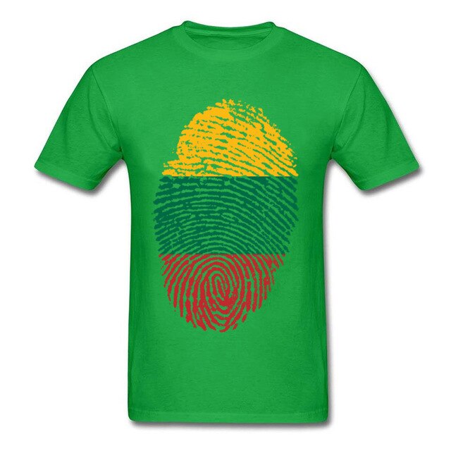 Lithuania Flag Fingerprint Tops Graphic Tees Men T Shirt Summer T-shirt Black Tshirt Cotton Clothing Striped Shirts Vintage