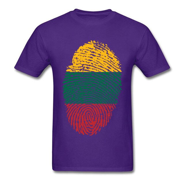 Lithuania Flag Fingerprint Tops Graphic Tees Men T Shirt Summer T-shirt Black Tshirt Cotton Clothing Striped Shirts Vintage