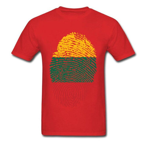 Load image into Gallery viewer, Lithuania Flag Fingerprint Tops Graphic Tees Men T Shirt Summer T-shirt Black Tshirt Cotton Clothing Striped Shirts Vintage
