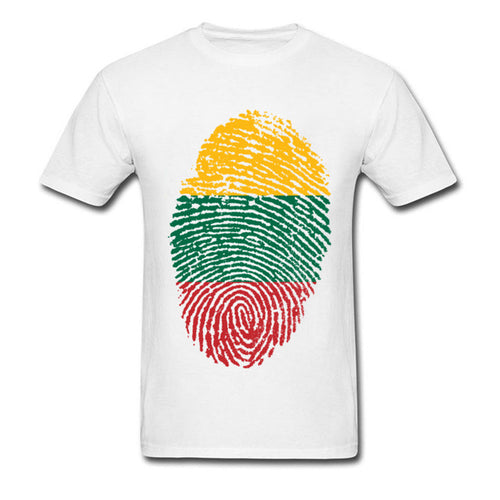 Load image into Gallery viewer, Lithuania Flag Fingerprint Tops Graphic Tees Men T Shirt Summer T-shirt Black Tshirt Cotton Clothing Striped Shirts Vintage
