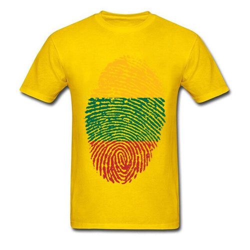Load image into Gallery viewer, Lithuania Flag Fingerprint Tops Graphic Tees Men T Shirt Summer T-shirt Black Tshirt Cotton Clothing Striped Shirts Vintage
