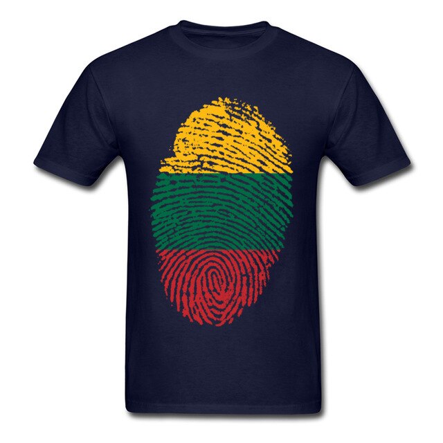 Lithuania Flag Fingerprint Tops Graphic Tees Men T Shirt Summer T-shirt Black Tshirt Cotton Clothing Striped Shirts Vintage