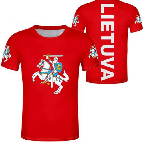 Load image into Gallery viewer, LITHUANIA male youth diy free custom photo country ltu t shirt nation flag lt lietuva lietuvos lithuanian casual boy clothes
