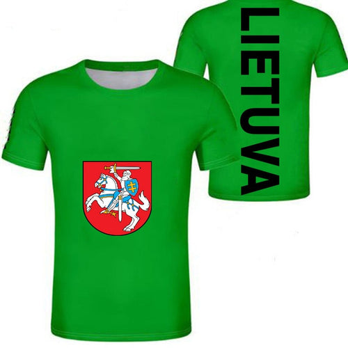Load image into Gallery viewer, LITHUANIA male youth diy free custom photo country ltu t shirt nation flag lt lietuva lietuvos lithuanian casual boy clothes
