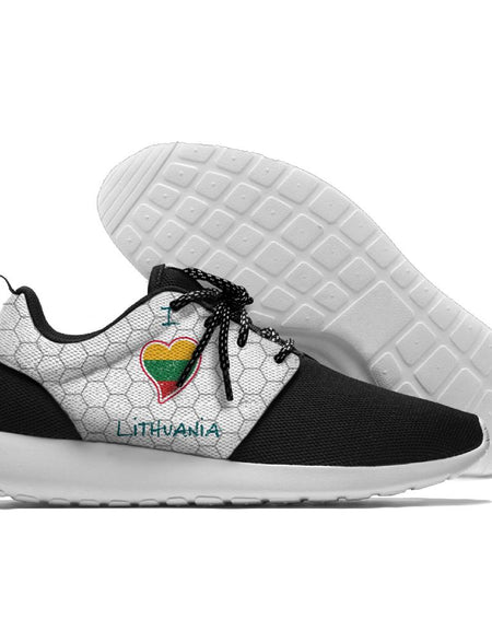 Running Shoes Lace Up Sport Shoes comandtable Lithuania Emblem Walking Athletic Shoes light weight