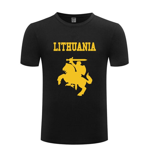 Load image into Gallery viewer, Lithuania Coat of Arms T Shirts Men Short Sleeve O Neck Cotton Man T-Shirt Cool Funny Streetwear Top Tee Bid Size Summer Style
