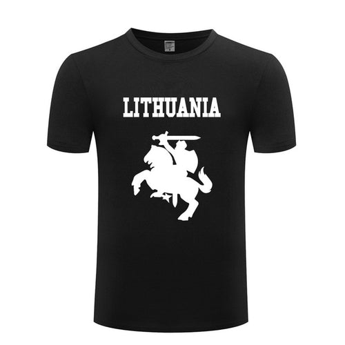 Load image into Gallery viewer, Lithuania Coat of Arms T Shirts Men Short Sleeve O Neck Cotton Man T-Shirt Cool Funny Streetwear Top Tee Bid Size Summer Style
