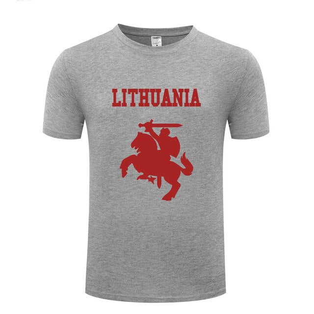 Lithuania Coat of Arms T Shirts Men Short Sleeve O Neck Cotton Man T-Shirt Cool Funny Streetwear Top Tee Bid Size Summer Style