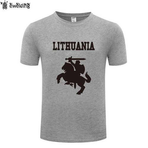 Load image into Gallery viewer, Lithuania Coat of Arms T Shirts Men Short Sleeve O Neck Cotton Man T-Shirt Cool Funny Streetwear Top Tee Bid Size Summer Style

