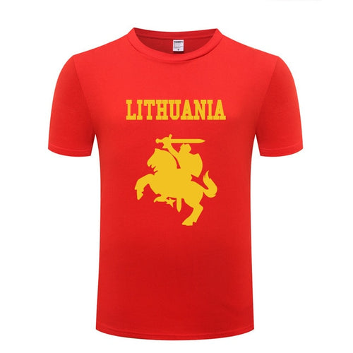 Load image into Gallery viewer, Lithuania Coat of Arms T Shirts Men Short Sleeve O Neck Cotton Man T-Shirt Cool Funny Streetwear Top Tee Bid Size Summer Style
