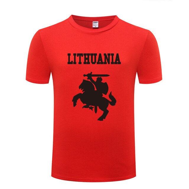 Lithuania Coat of Arms T Shirts Men Short Sleeve O Neck Cotton Man T-Shirt Cool Funny Streetwear Top Tee Bid Size Summer Style