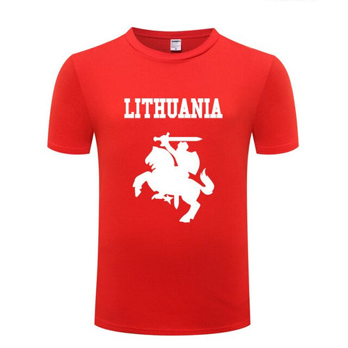 Load image into Gallery viewer, Lithuania Coat of Arms T Shirts Men Short Sleeve O Neck Cotton Man T-Shirt Cool Funny Streetwear Top Tee Bid Size Summer Style
